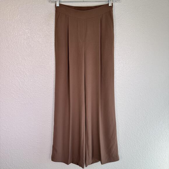 Spanx Pants - Spanx Trouser Pants Women Small Crepe Pleated Wide Leg Work Office Brown
